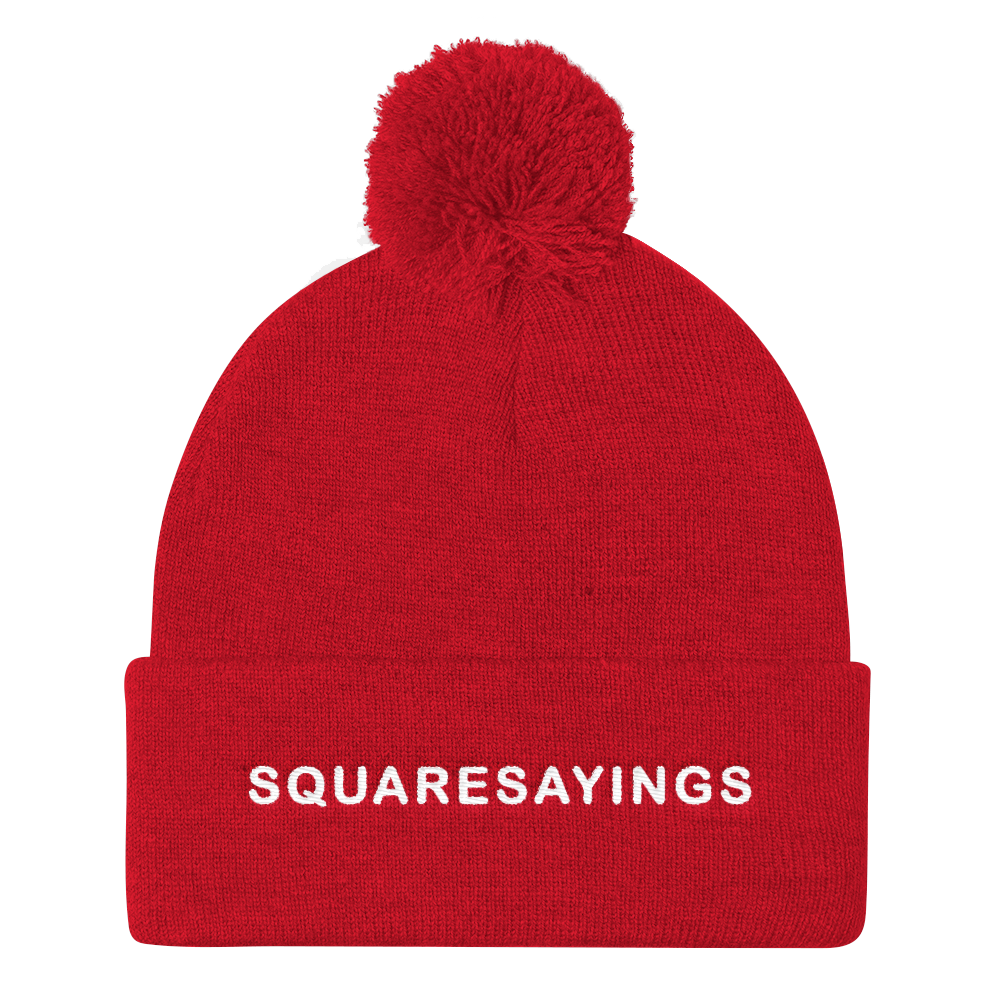 Square Sayings - Pom Pom Beanie