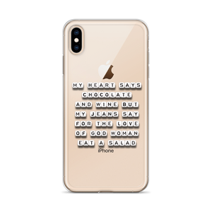 My Heart Says Chocolate and Wine - iPhone Case