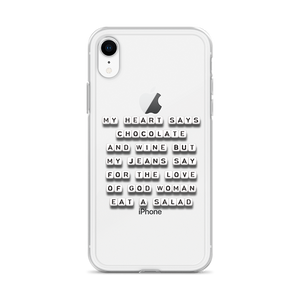 My Heart Says Chocolate and Wine - iPhone Case